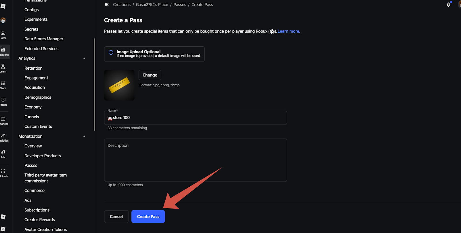 Создайте новый Pass